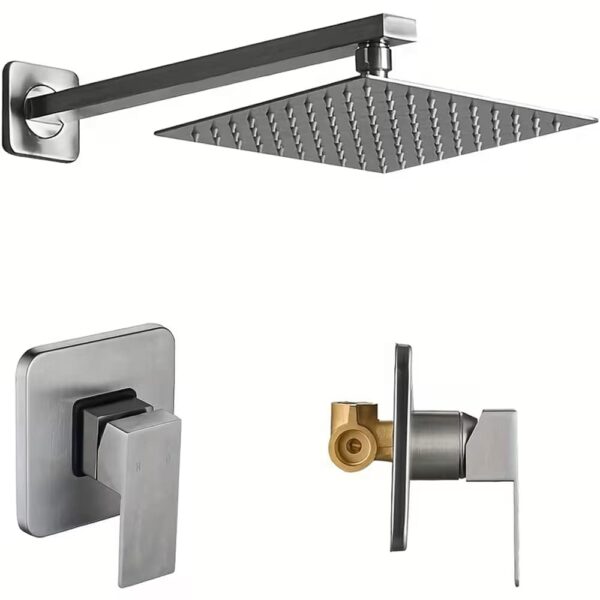 Ducha Metálica Cuadrada color Acero Inoxidable