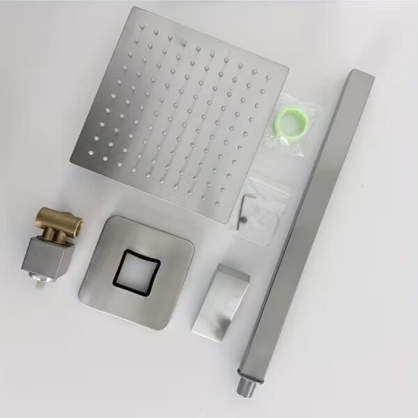 Ducha Metálica Cuadrada color Acero Inoxidable