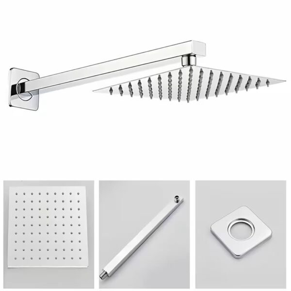 Ducha Metálica Cuadrada color Plateado