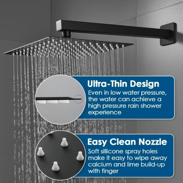 Ducha Metálica Cuadrada color Plateado