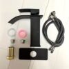 Grifo Mezclador de Agua Fría y Caliente con placa cubre orificios Negro