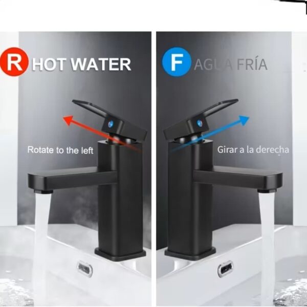 gn0002 Grifo Mezclador de Agua Fría y Caliente Negro