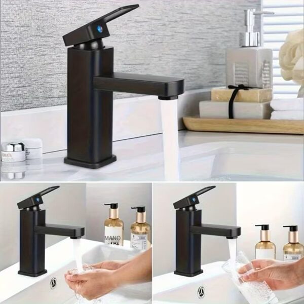 gn0005 Grifo Mezclador de Agua Fría y Caliente Negro
