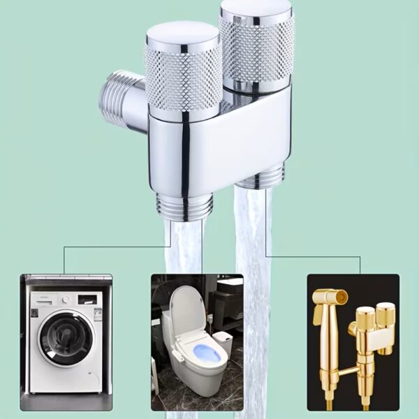 Válvula de paso doble color Plateado