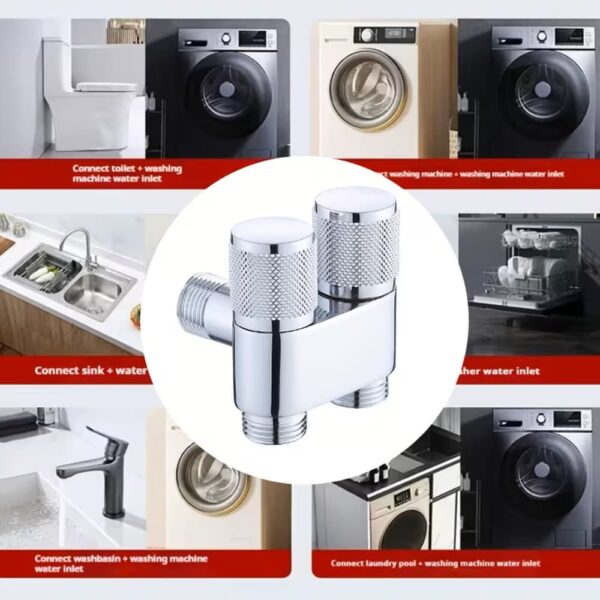 Válvula de paso doble color Plateado