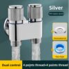 Válvula de paso doble color Plateado
