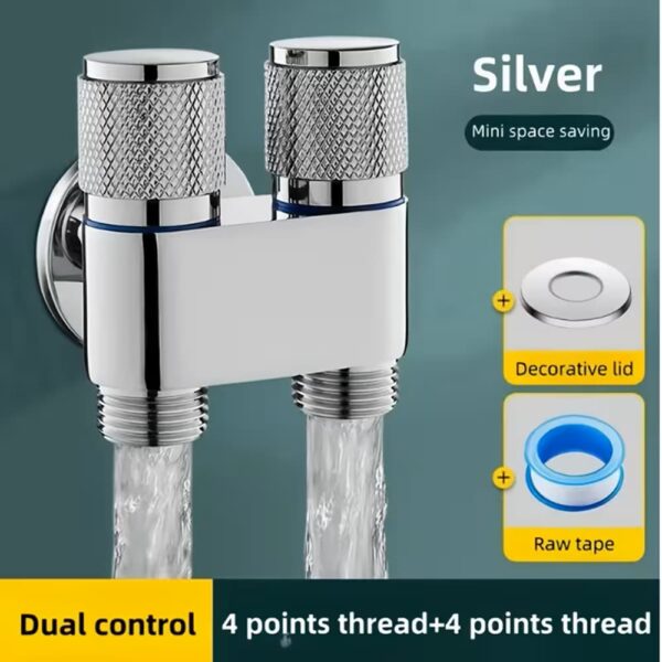 Válvula de paso doble color Plateado