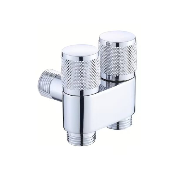 Válvula de paso doble color Plateado