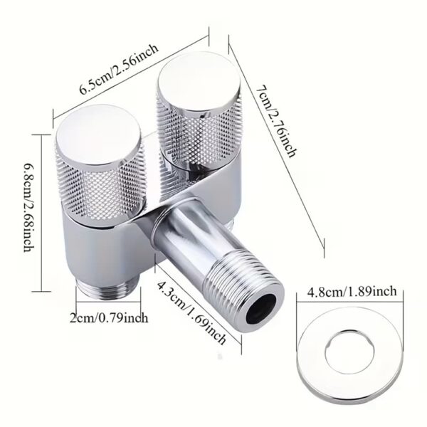 Válvula de paso doble color Plateado